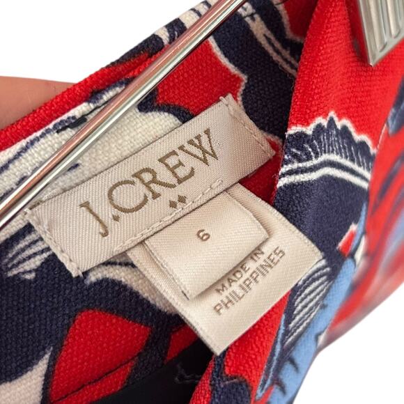 J. Crew Women's Red Floral Pencil Skirt Size 6 - EUC - Picture 3 of 6